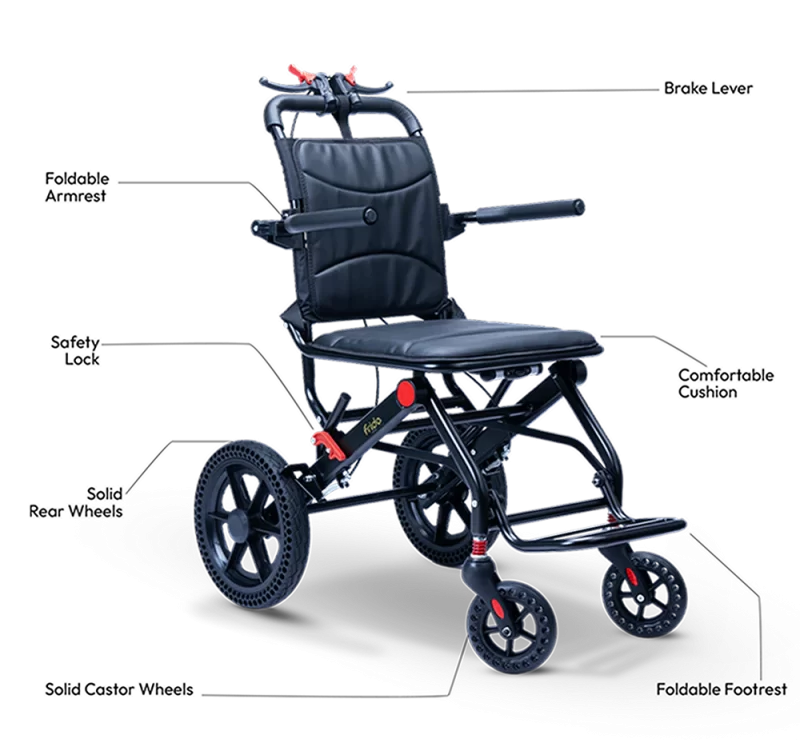 frido foldable travel wheelchair
